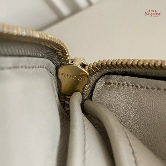Authentic GUCCI Cream Guccissima Leather Interlocking G Heart Zip Around Wallet - Picture 11 of 12